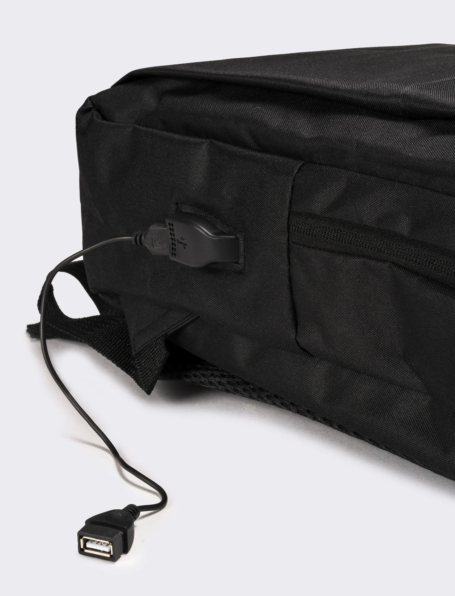 Zaino uomo basic con zip - Nero - Image 3