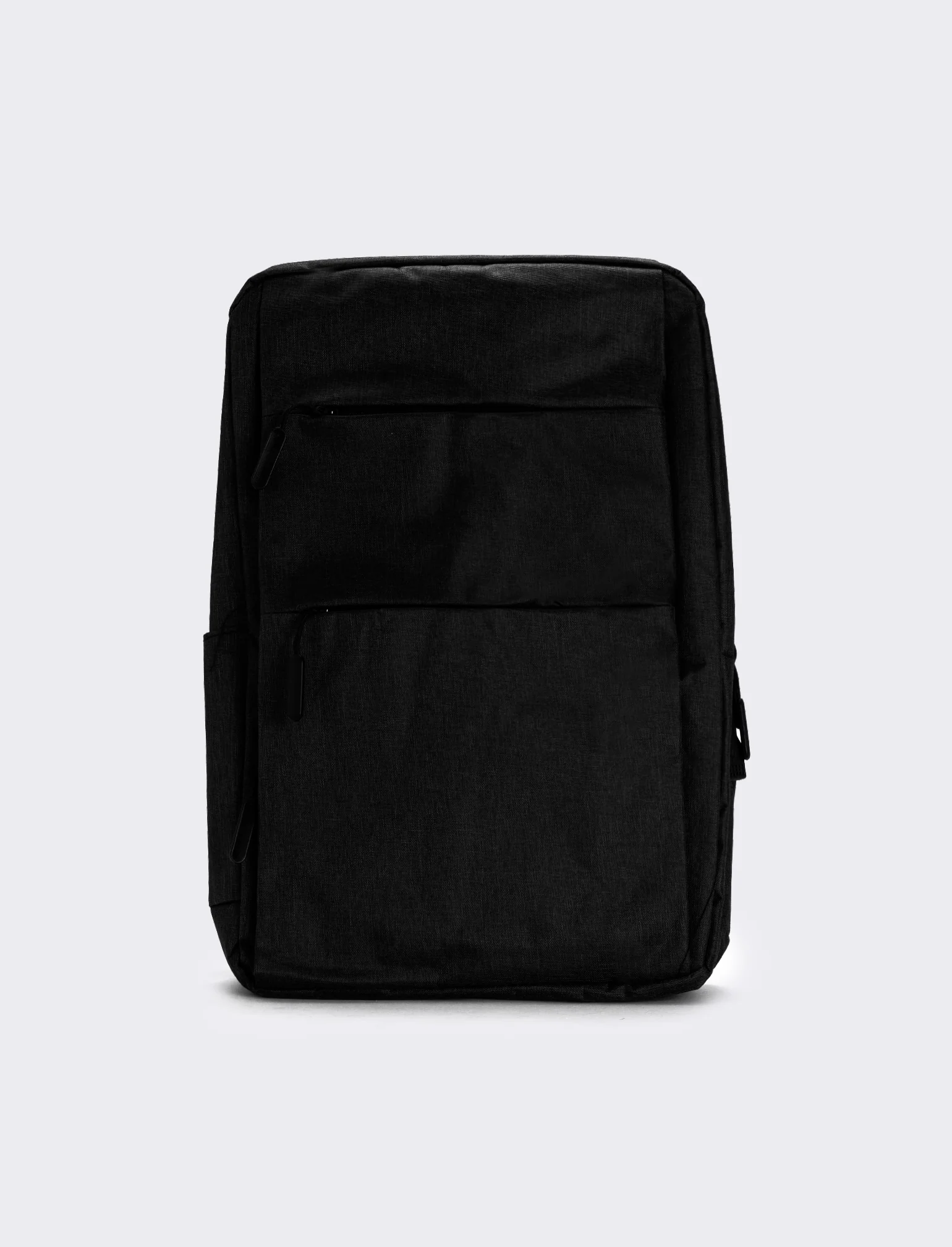 Zaino uomo basic in nylon con zip - Nero