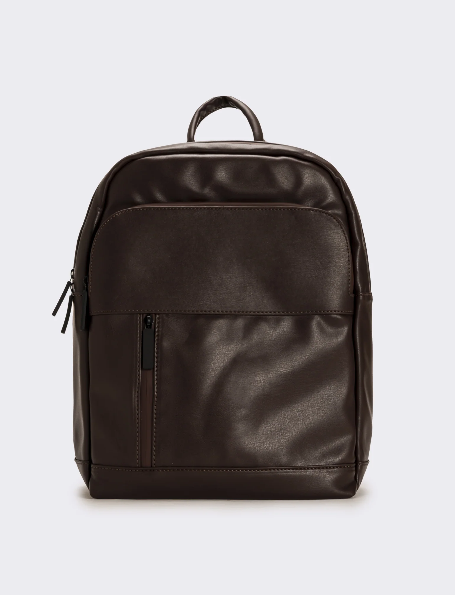 Zaino uomo in pvc con zip - Marrone